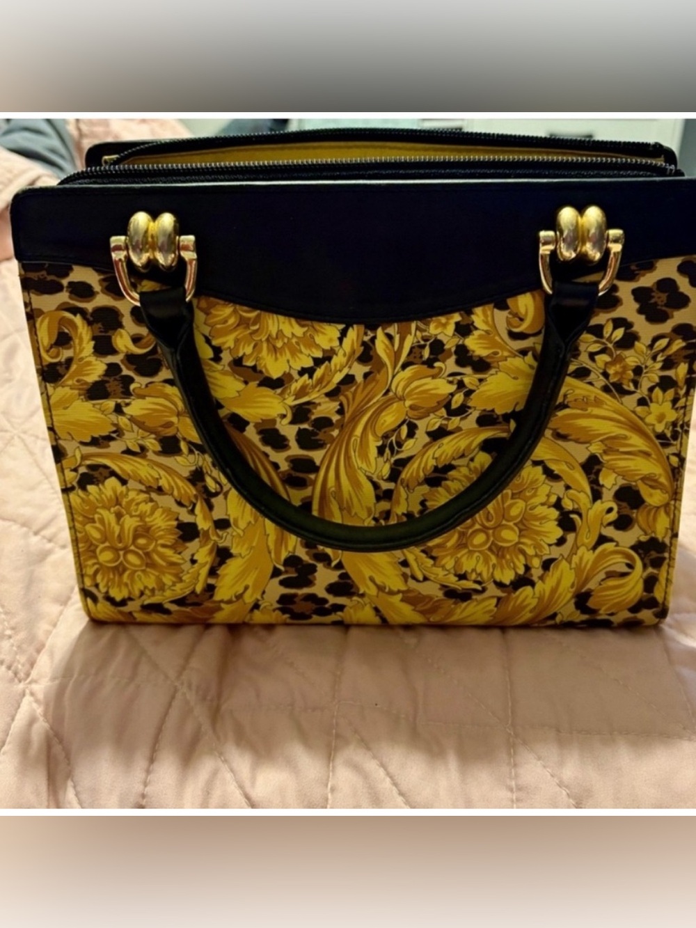 Gianni Versace Y2K Leopard & Baroque print “sunburst” satchel - collectors item - Picture 4 of 16